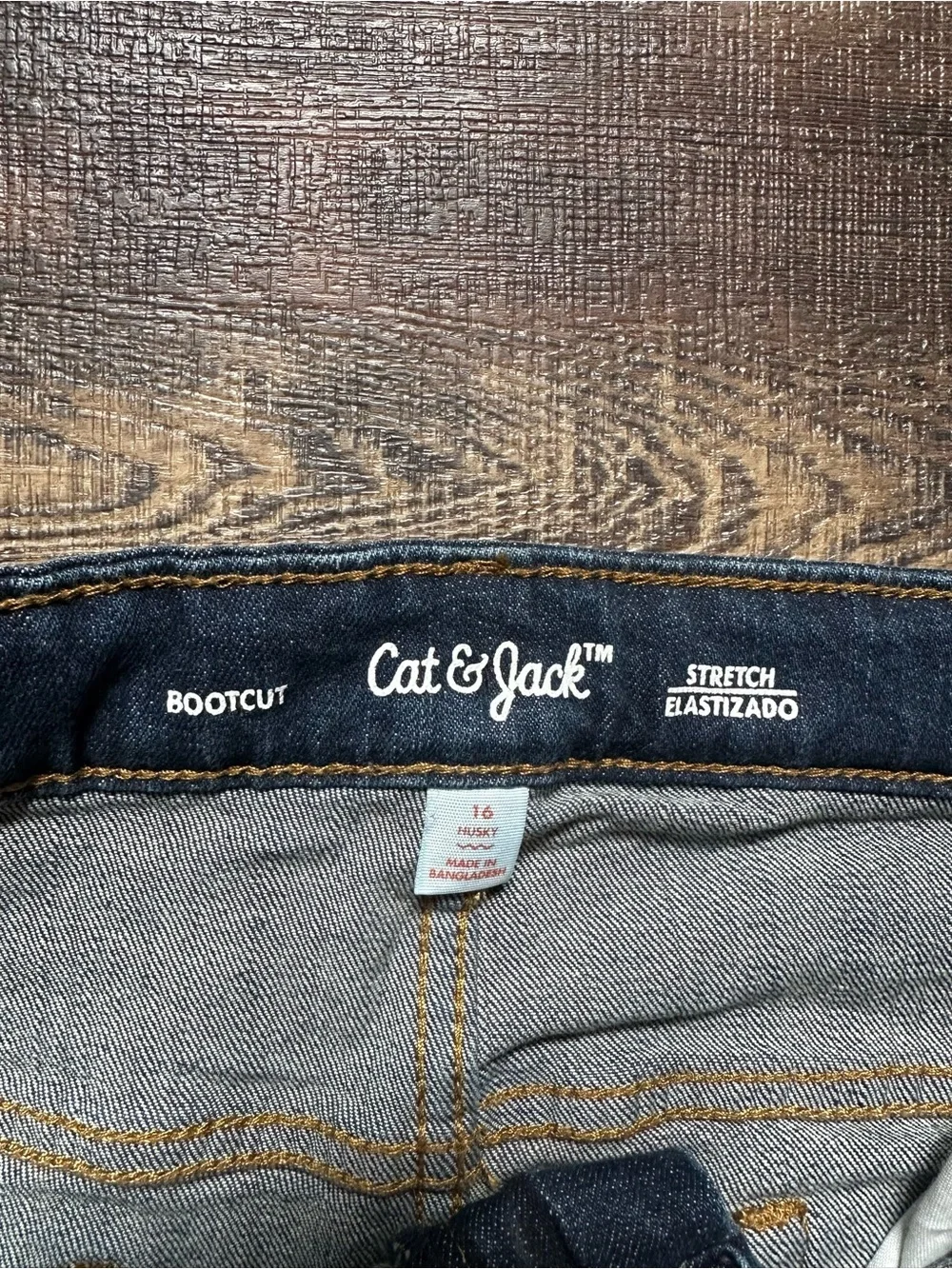 Cat & Jack Boy’s Dark Blue Bootcut Jeans 16 Husky